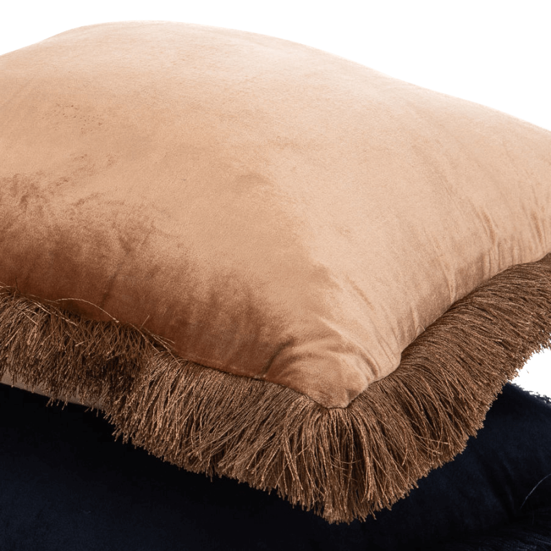 Coussin Viscose et Coton à franges 45x45 cm | Deco-Delight.com