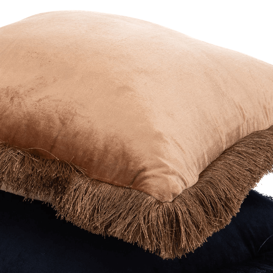 Coussin Viscose et Coton à franges 45x45 cm | Deco-Delight.com