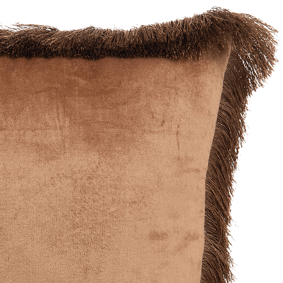 Coussin Viscose et Coton à franges 45x45 cm | Deco-Delight.com