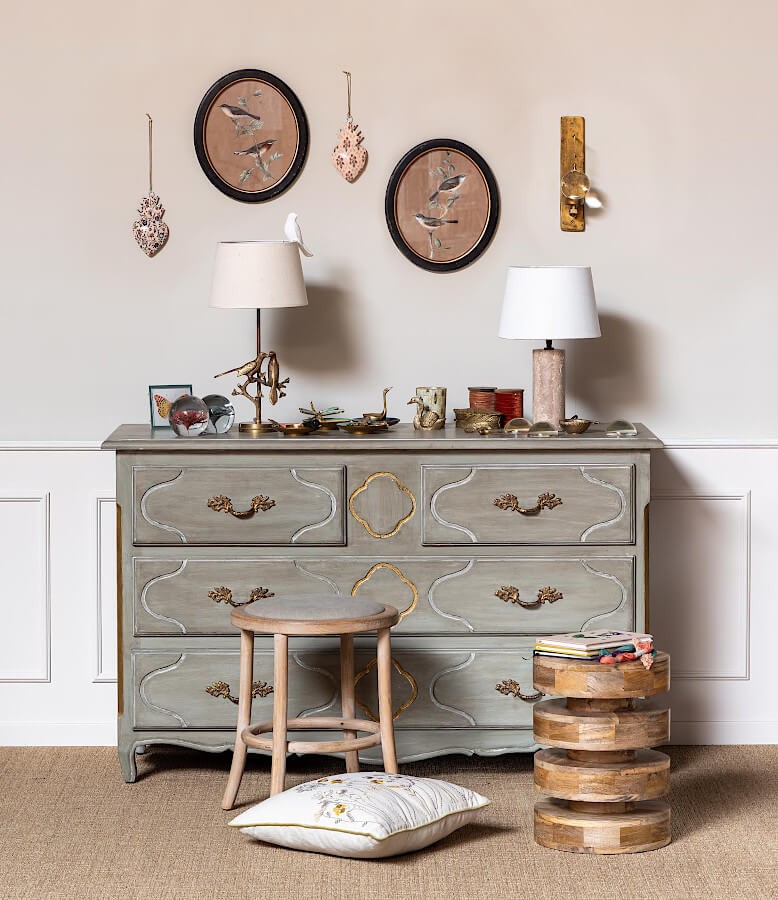 Coussin brodé fleurs des champs en coton 45×45 cm | Deco-Delight.com