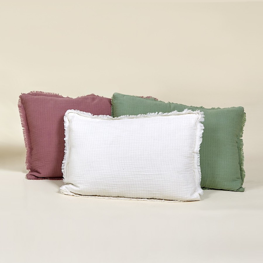 Coussin rectangulaire à franges 40x60 cm