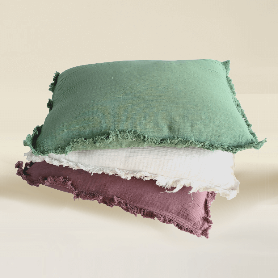 Coussin rectangulaire à franges 40x60 cm