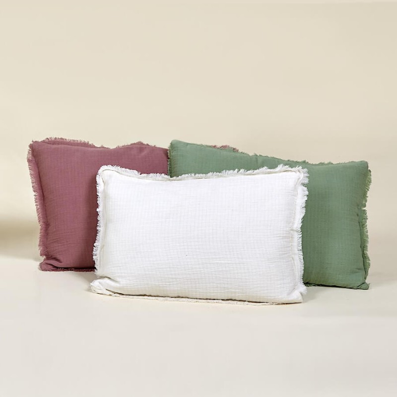 Coussin rectangulaire à franges 40x60 cm