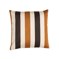 Coussin rayé caramel et chocolat – 45 x 45 cm | Deco-Delight.com