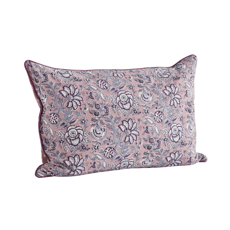 Housse de coussin violet motif floral 40x60 cm | Deco-Delight.com