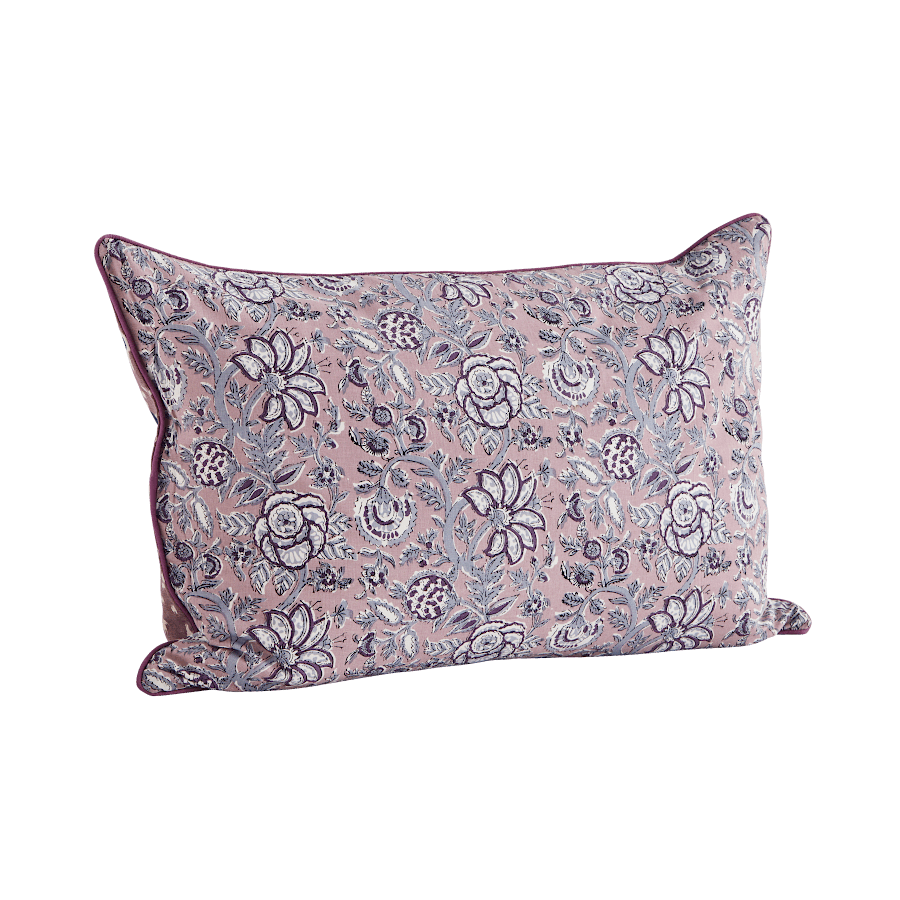 Housse de coussin violet motif floral 40x60 cm | Deco-Delight.com