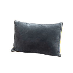 Coussin en velours 40x60 cm - Moutarde et Gris | Deco-Delight.com