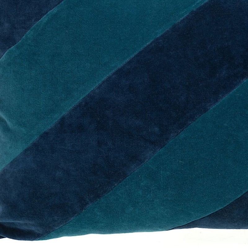 Coussin en velours 40x60 cm à bandes bleues | Deco-Delight.com