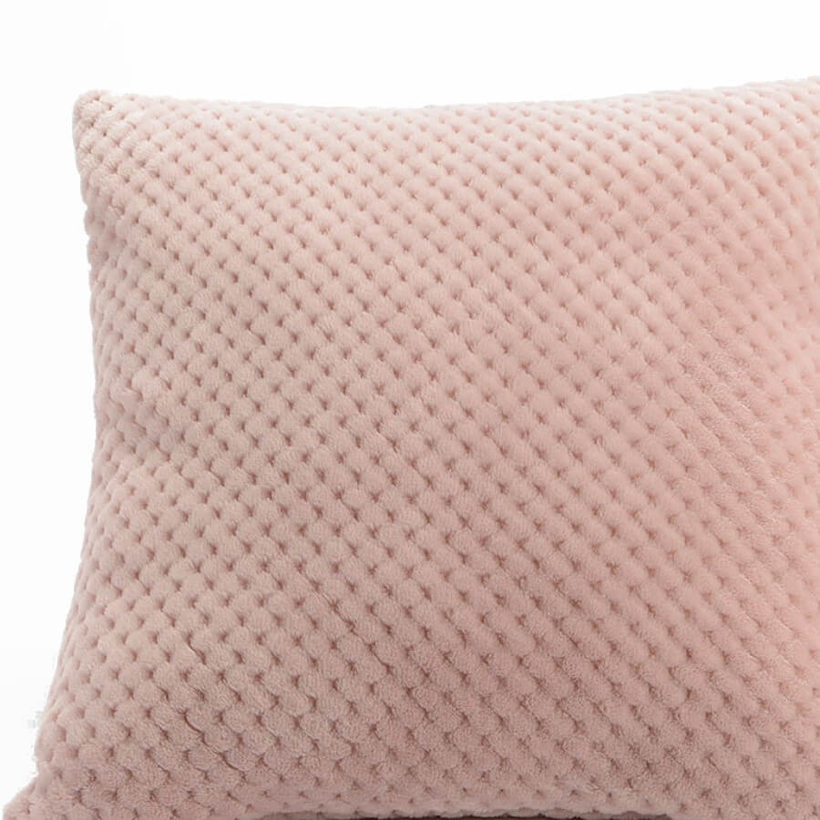 Coussin Alvéoles carré 40x40 cm - Rose poudré | Deco-Delight.com