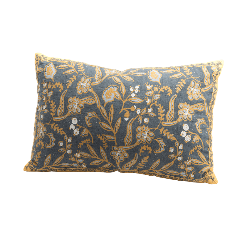 Coussin imprimé en lin 40x60 cm Motifs floraux | Deco-Delight.com