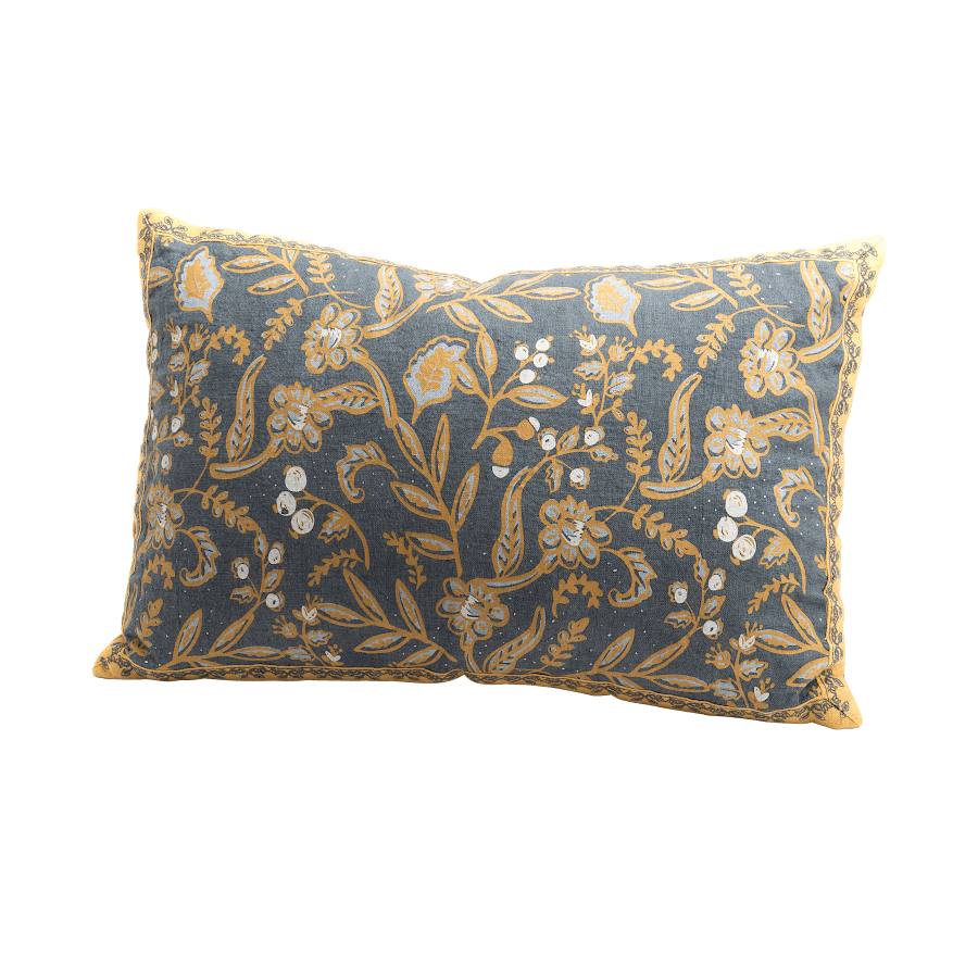 Coussin imprimé en lin 40x60 cm Motifs floraux | Deco-Delight.com