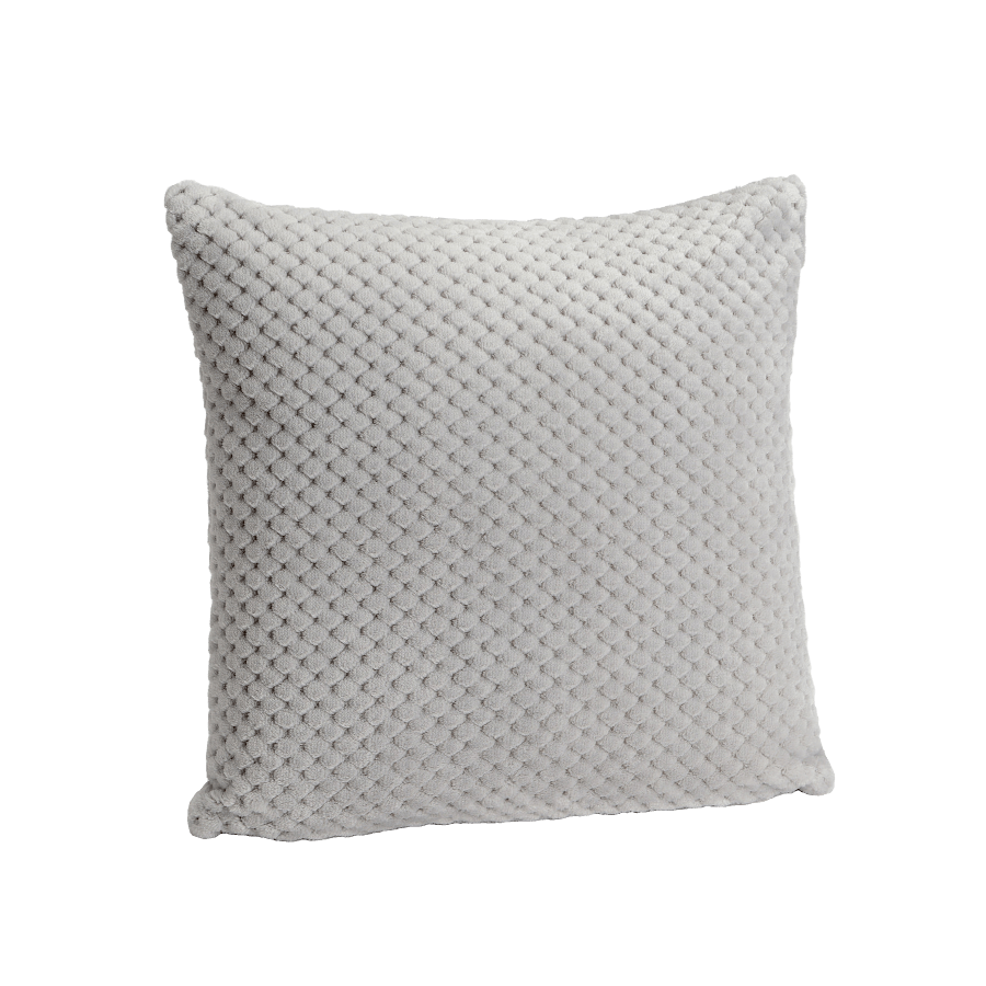 Coussin Alvéoles 40x40 cm - Gris Clair Lumineux | Deco-Delight.com