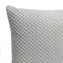 Coussin Alvéoles 40x40 cm - Gris Clair Lumineux | Deco-Delight.com