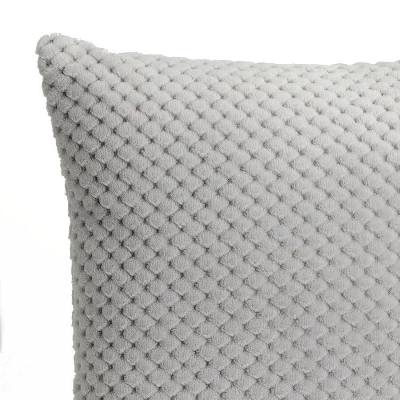 Coussin Alvéoles 40x40 cm - Gris Clair Lumineux | Deco-Delight.com