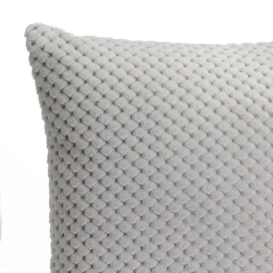 Coussin Alvéoles 40x40 cm - Gris Clair Lumineux | Deco-Delight.com