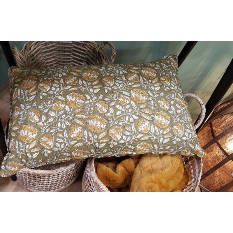 Coussin 40x60 cm -  Bohème Vert Olive et Ocre | Deco-Delight.com