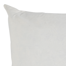 Gros plan sur le tissu en coton blanc du coussin intérieur.