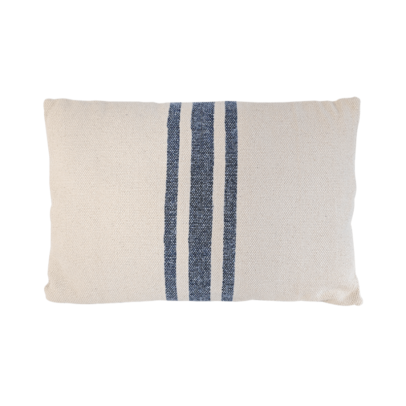 Coussin en coton écru à rayures colorées 40x60 cm | Deco-Delight.com