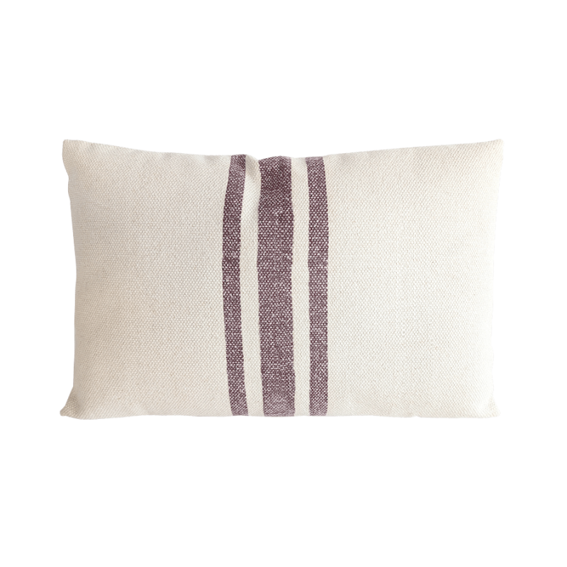 Coussin en coton écru à rayures colorées 40x60 cm | Deco-Delight.com