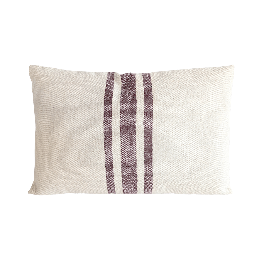 Coussin en coton écru à rayures colorées 40x60 cm | Deco-Delight.com