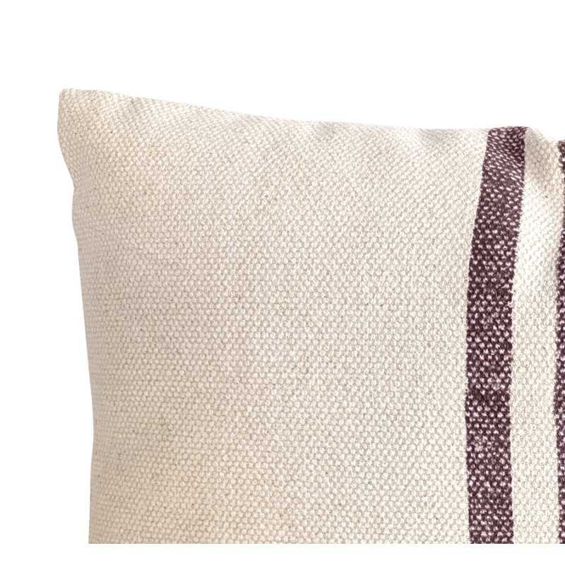Coussin en coton écru à rayures colorées 40x60 cm | Deco-Delight.com