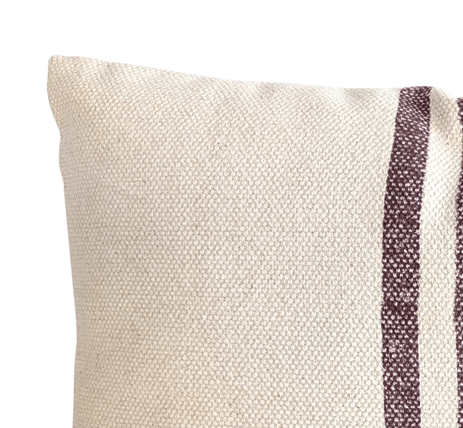 Coussin en coton écru à rayures colorées 40x60 cm | Deco-Delight.com