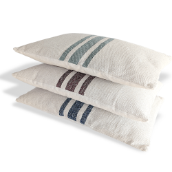 Coussin en coton écru à rayures colorées 40x60 cm | Deco-Delight.com