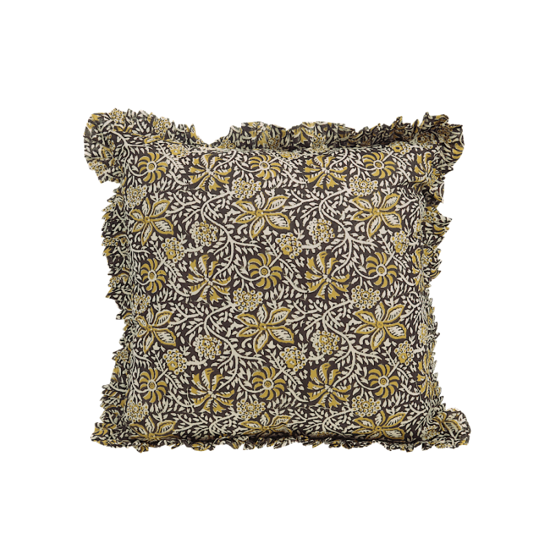 Coussin 50x50 cm - Imprimé Floral à Volant | Deco-Delight.com