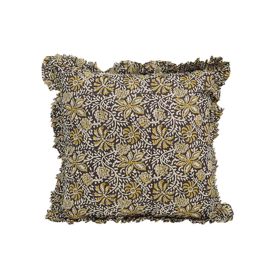 Coussin 50x50 cm - Imprimé Floral à Volant | Deco-Delight.com