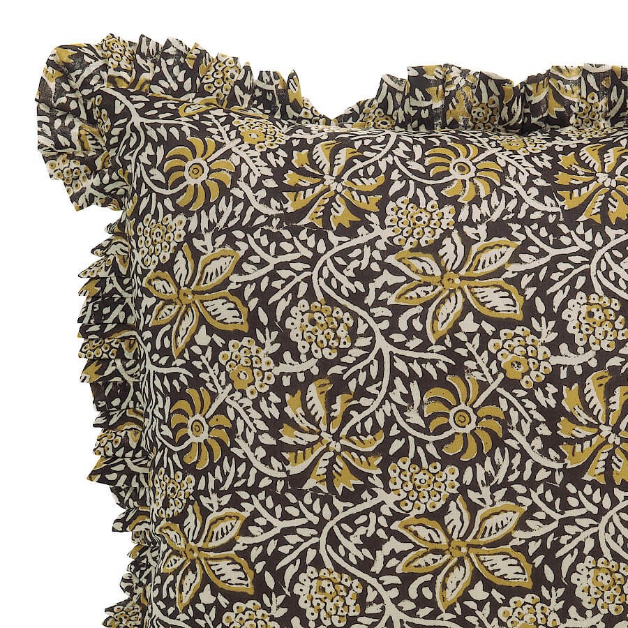 Coussin 50x50 cm - Imprimé Floral à Volant | Deco-Delight.com