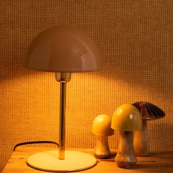 Lampe à poser en métal pêche nougat et doré, H36cm