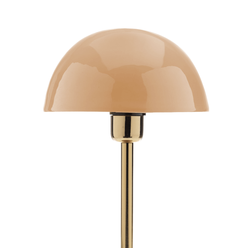 Lampe à poser en métal pêche nougat et doré, H36cm