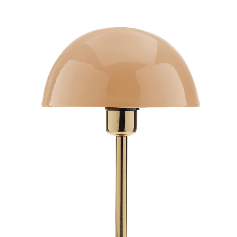 Lampe à poser en métal pêche nougat et doré, H36cm