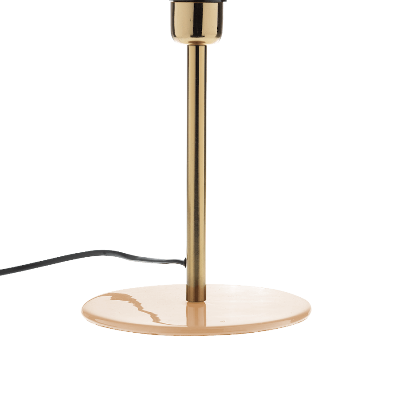 Lampe à poser en métal pêche nougat et doré, H36cm