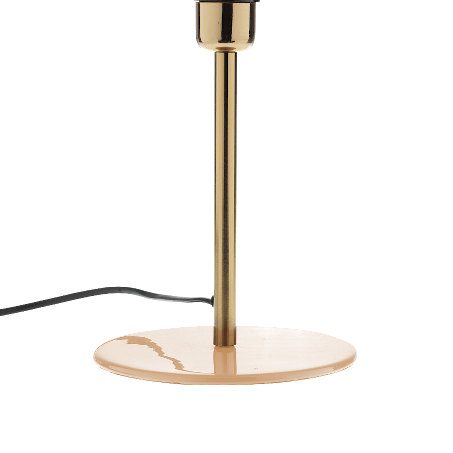 Lampe à poser en métal pêche nougat et doré, H36cm