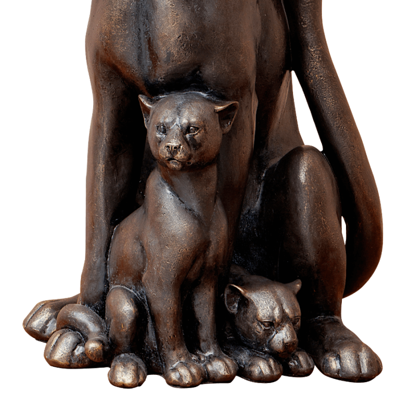 Lampe Panthère noire et ses petits couleur bronze H66,5 cm