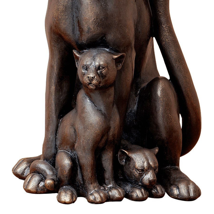 Lampe Panthère noire et ses petits couleur bronze H66,5 cm