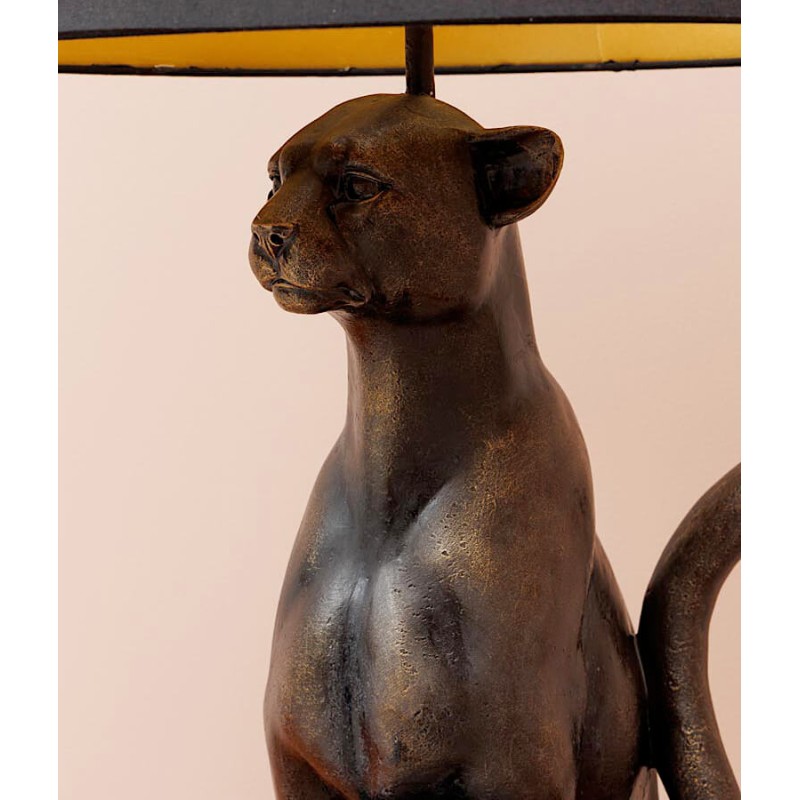 Lampe Panthère noire et ses petits couleur bronze H66,5 cm