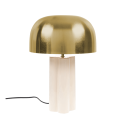 Lampe de table métal doré et base crème H46cm
