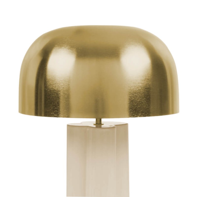 Lampe de table métal doré et base crème H46cm