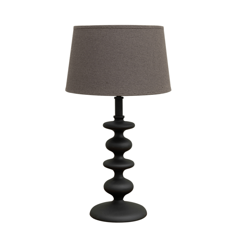 Lampe à poser en aluminium noir mat et lin – H54,5 cm | Deco-Delight.com