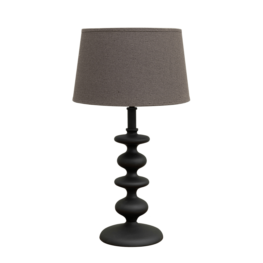 Lampe à poser en aluminium noir mat et lin – H54,5 cm | Deco-Delight.com