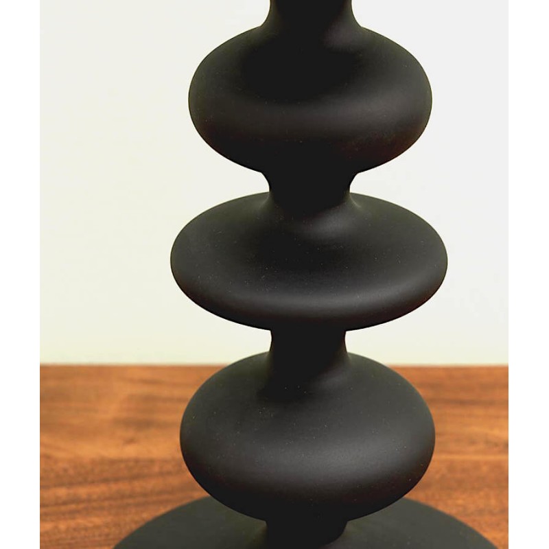 Lampe à poser en aluminium noir mat et lin – H54,5 cm | Deco-Delight.com