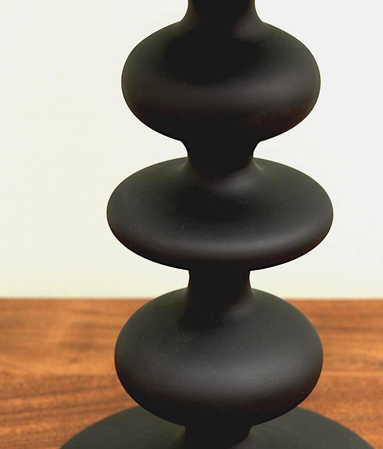 Lampe à poser en aluminium noir mat et lin – H54,5 cm | Deco-Delight.com