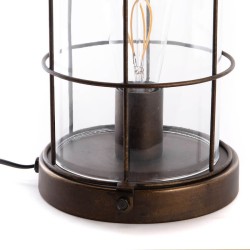 Lampe à poser industrielle métal et verre H30cm