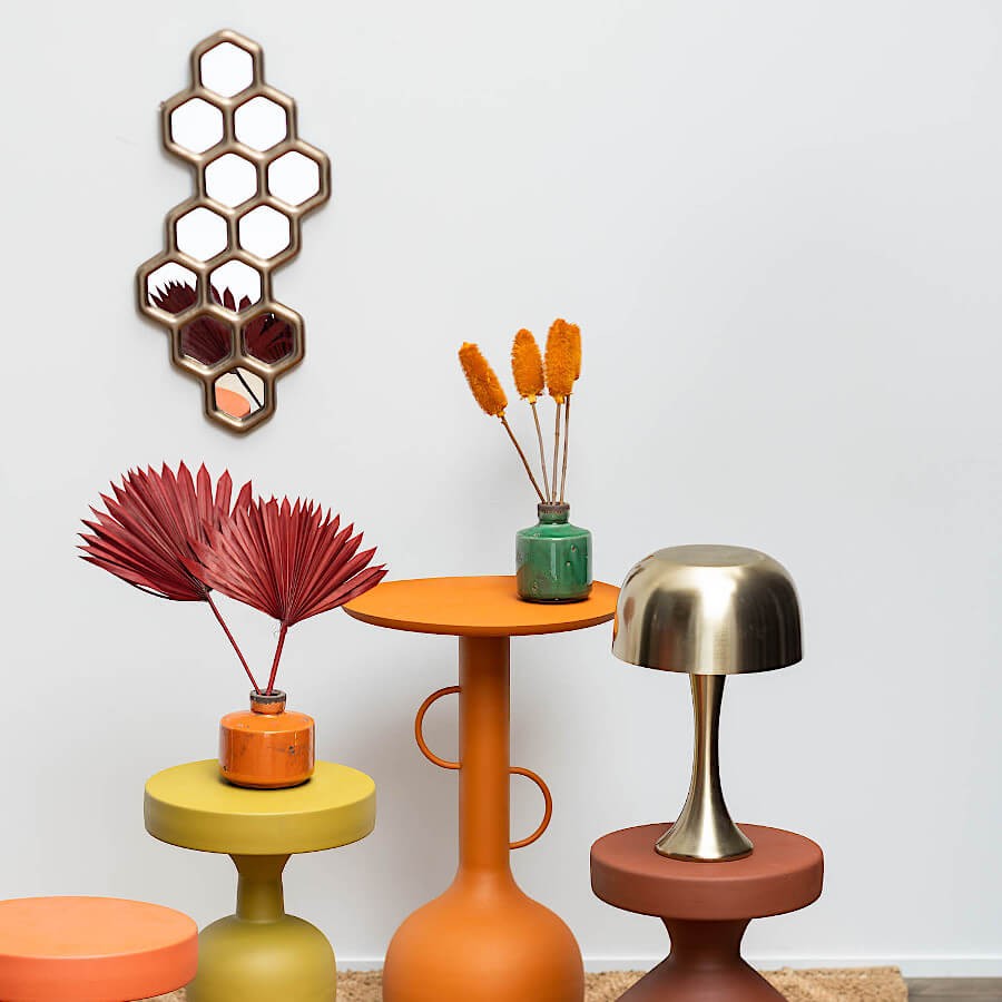 Lampe champignon en métal doré H42 cm Design rétro chic