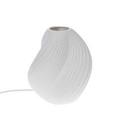 Lampe à poser porcelaine blanche lumineuse H23 cm