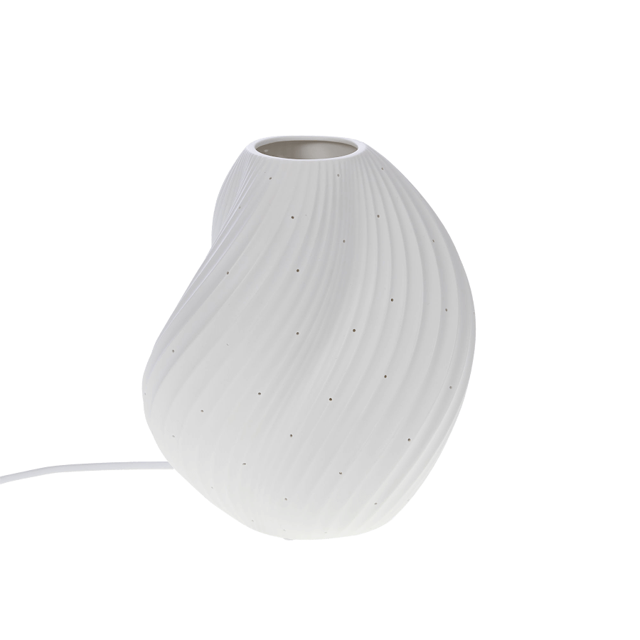 Lampe à poser porcelaine blanche lumineuse H23 cm | Deco-Delight.com
