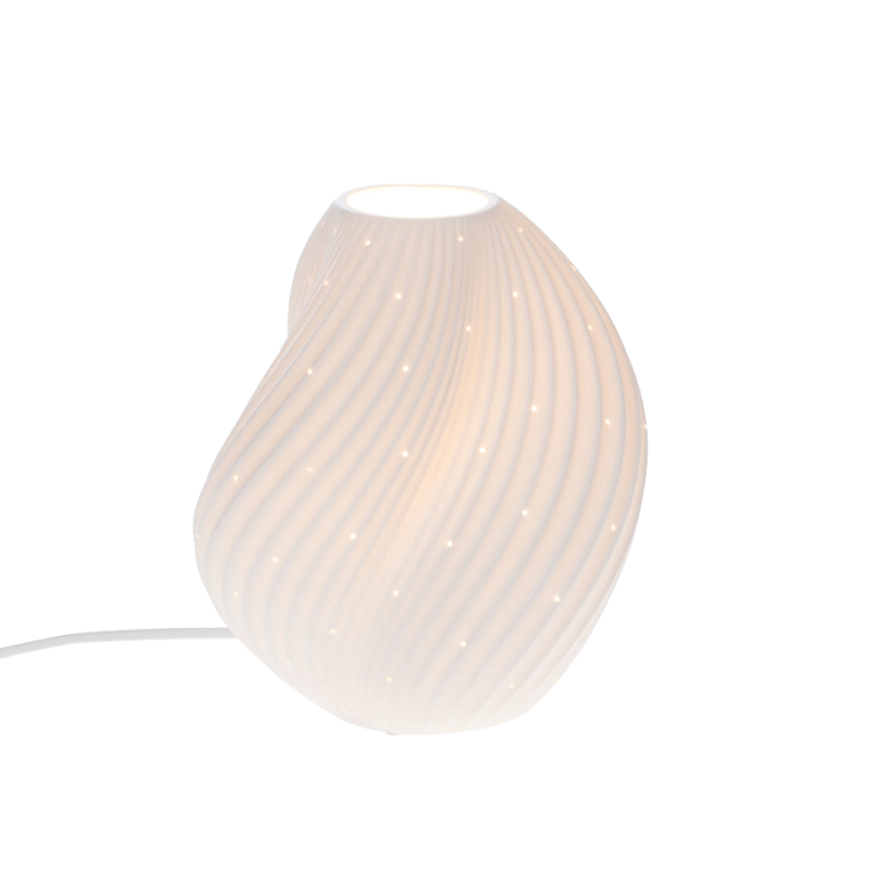 Lampe à poser porcelaine blanche lumineuse H23 cm | Deco-Delight.com