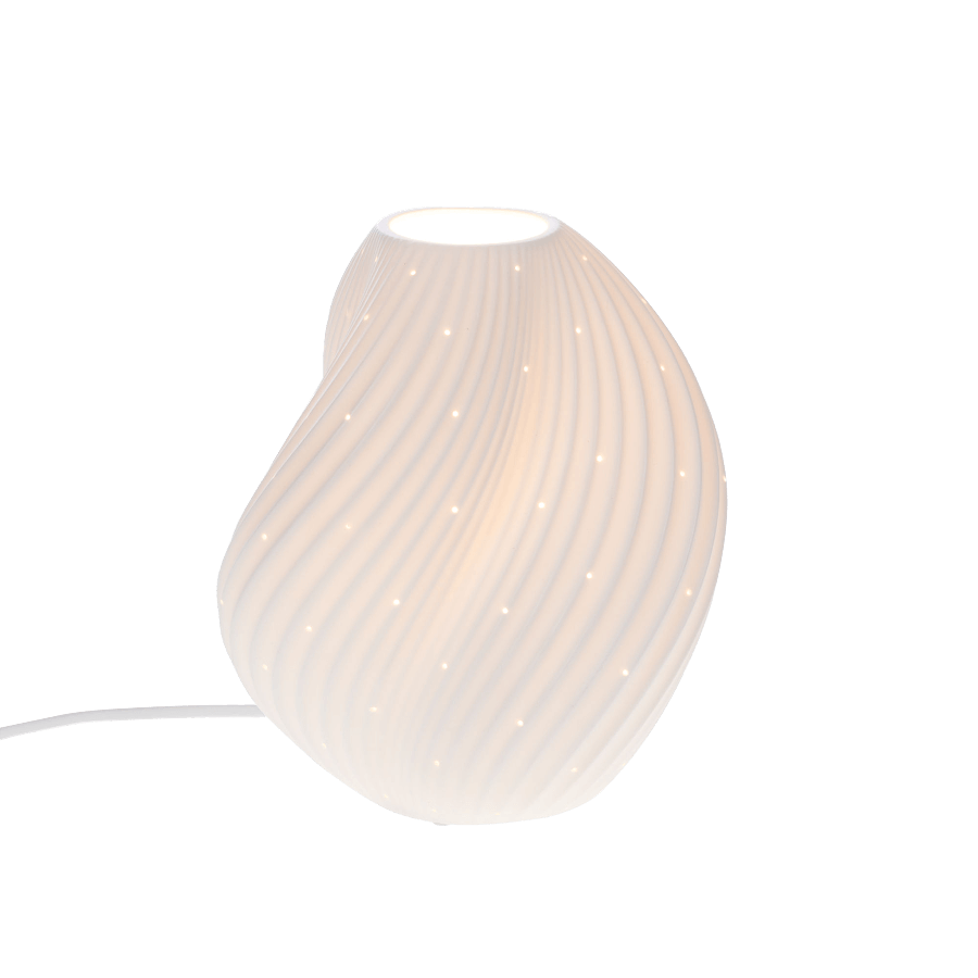 Lampe à poser porcelaine blanche lumineuse H23 cm | Deco-Delight.com